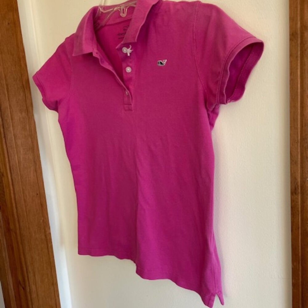 VINEYARD VINES Pink Polo Short Sleeve Pique Shirt Girl 14